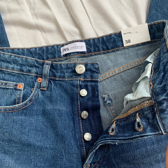 Zara straight leg blue jeans - Picture 4 of 7